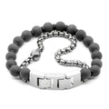 Pulseira Caveira Mármore Preto