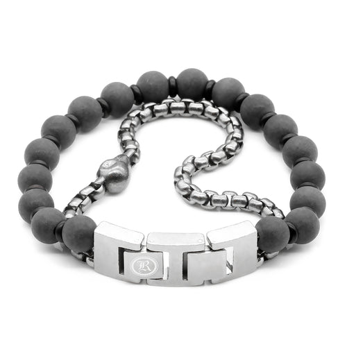 Pulseira Caveira Mármore Preto