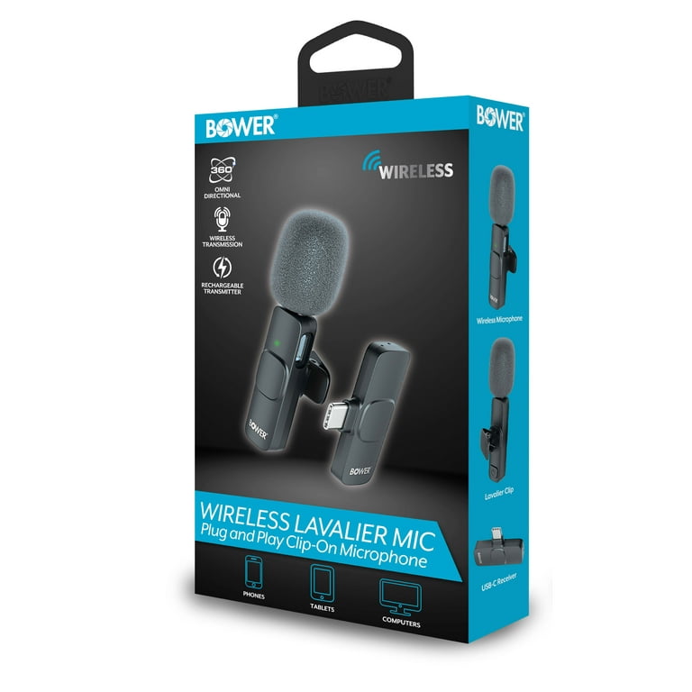 Microfone de Lapela Sem Fio Bower USB-C