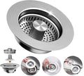 3-in-1 Kitchen Sink Drain Strainer – Anti-Clog Pop-Up Basket